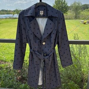 Anne Klein Polka Dot Light Trench Coat size large